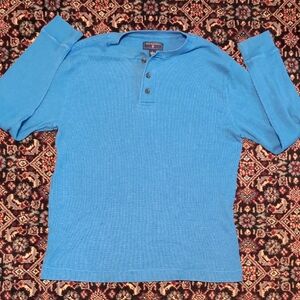 Saddlebred Blue Long Sleeve Henley
